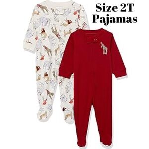 Amazon essentials size 2T “Animal Party” 2 pack snug fit pajamas